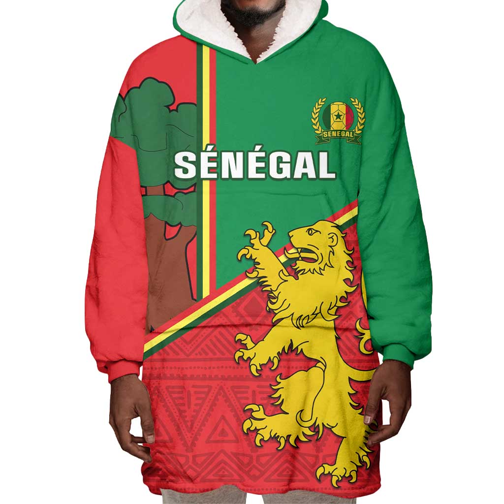 Senegal Football Wearable Blanket Hoodie 2024 Go Champions Lions De La Teranga LT14