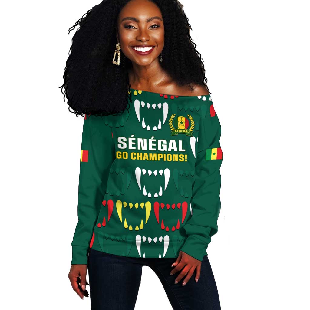 Custom Senegal Football Off Shoulder Sweater 2024 Culture Pour Home Style LT14
