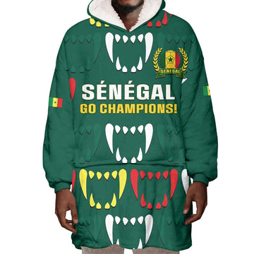 Custom Senegal Football Wearable Blanket Hoodie 2024 Culture Pour Home Style LT14