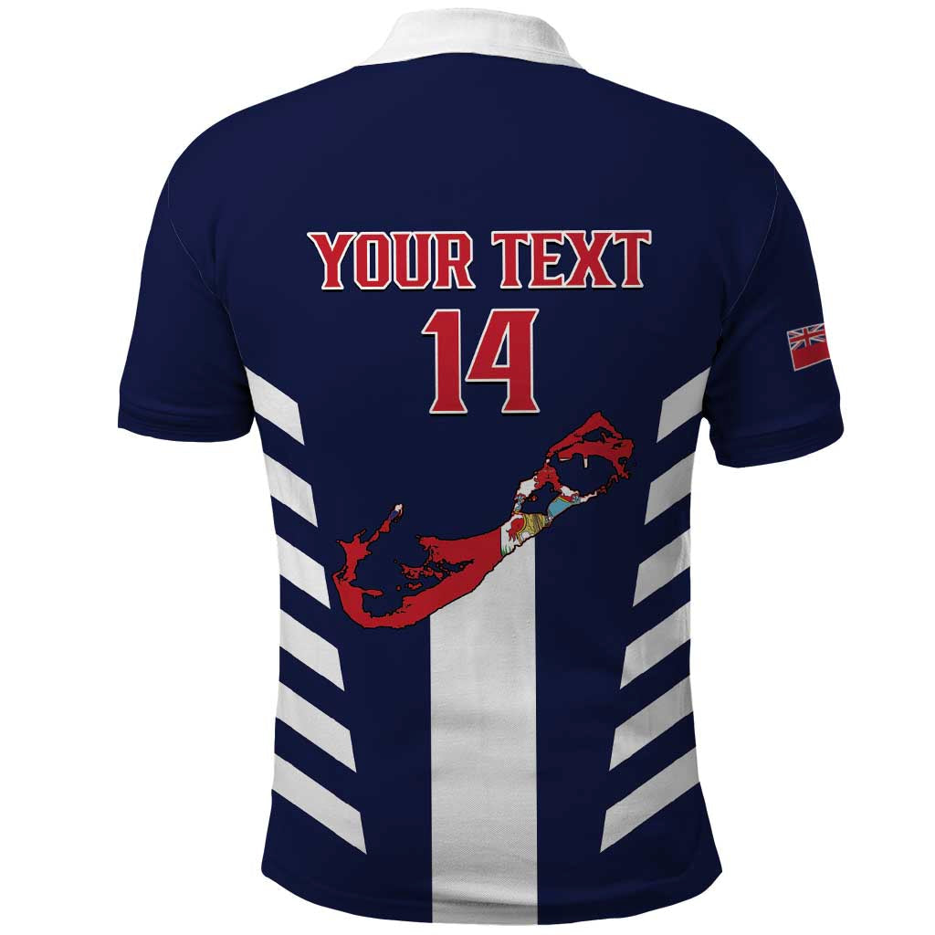 Custom Bermuda Football Polo Shirt 2025 Go Gombey Warriors - Blue LT14