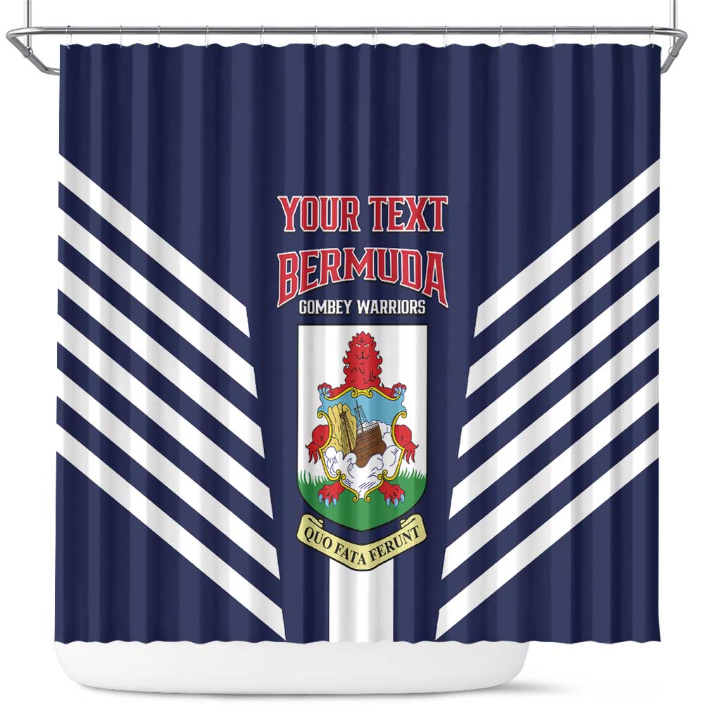 Custom Bermuda Football Shower Curtain 2025 Go Gombey Warriors - Blue LT14