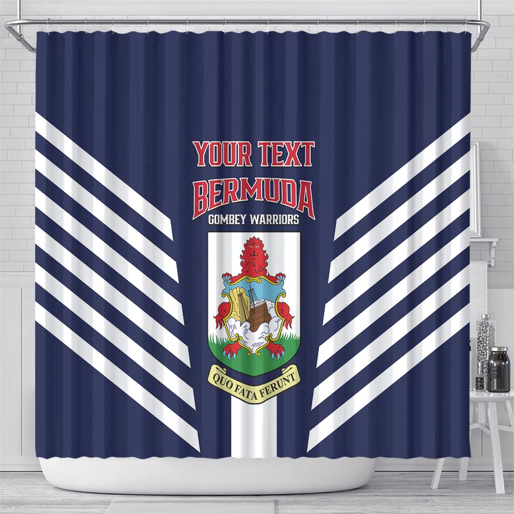 Custom Bermuda Football Shower Curtain 2025 Go Gombey Warriors - Blue LT14