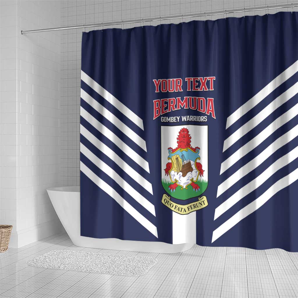 Custom Bermuda Football Shower Curtain 2025 Go Gombey Warriors - Blue LT14