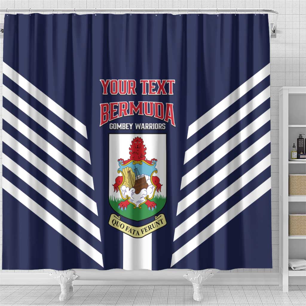 Custom Bermuda Football Shower Curtain 2025 Go Gombey Warriors - Blue LT14