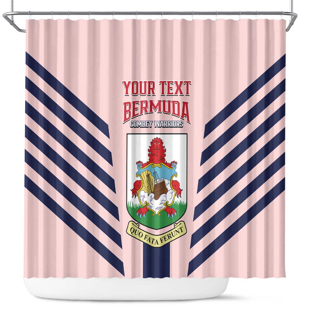 Custom Bermuda Football Shower Curtain 2025 Go Gombey Warriors - Pink LT14