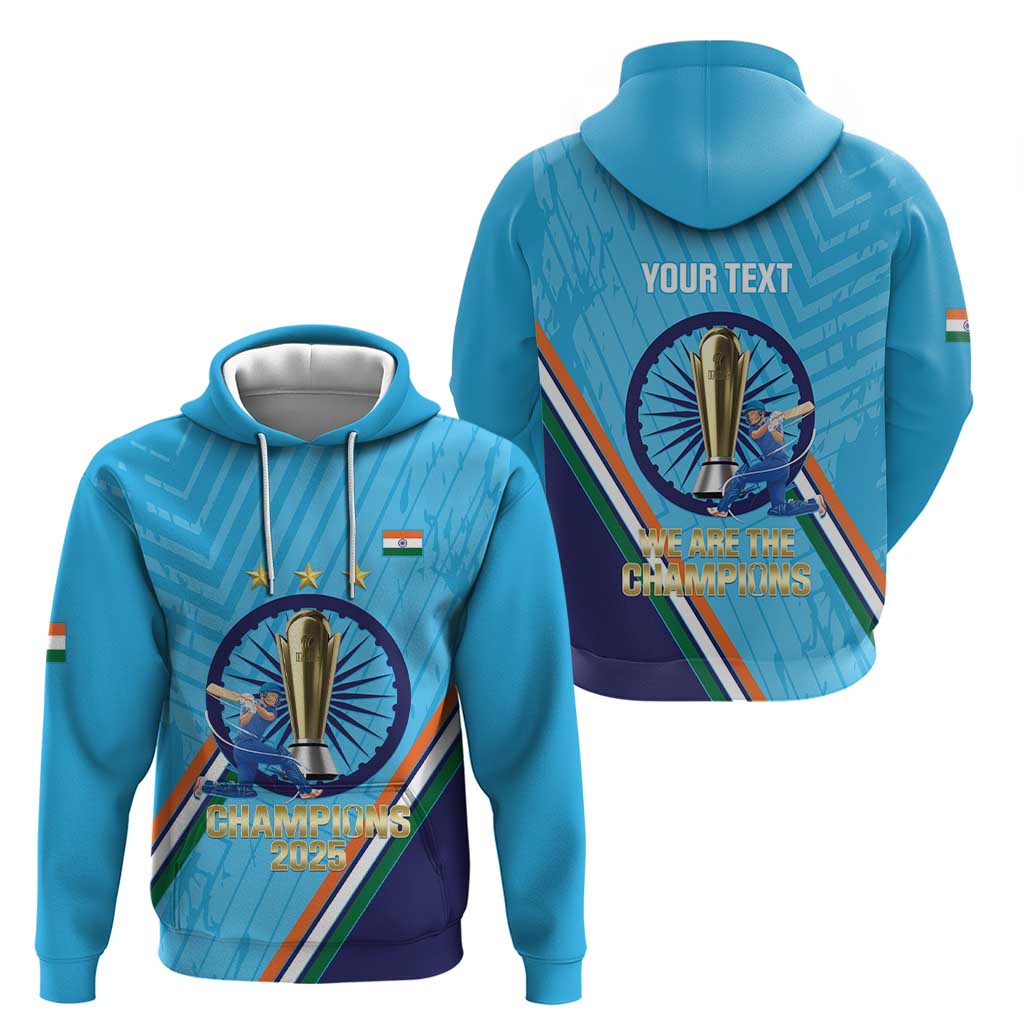 Personalised India Cricket Hoodie 2025 Men In Blue 3rd Champions Proud LT14