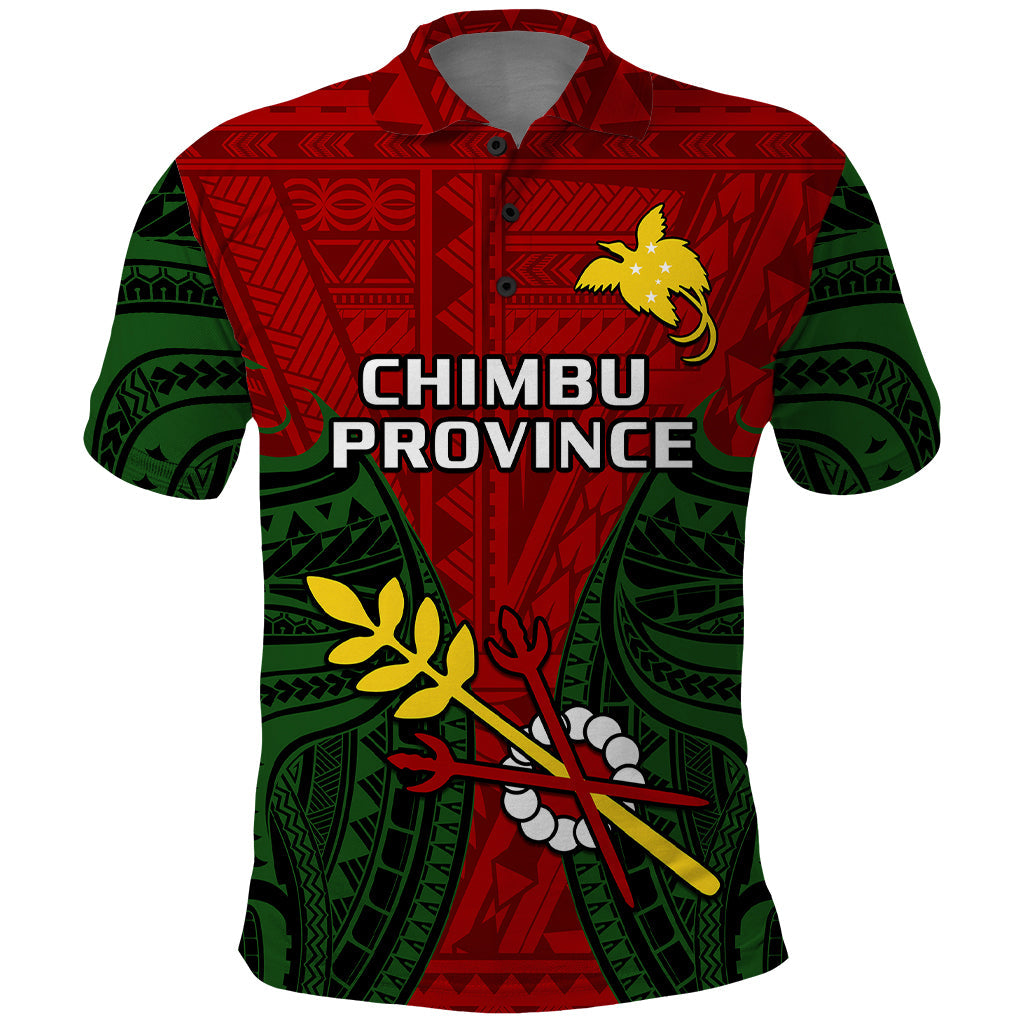 Papua New Guinea Polo Shirt Chimbu Province Mix Coat Of Arms Polynesian Art LT14
