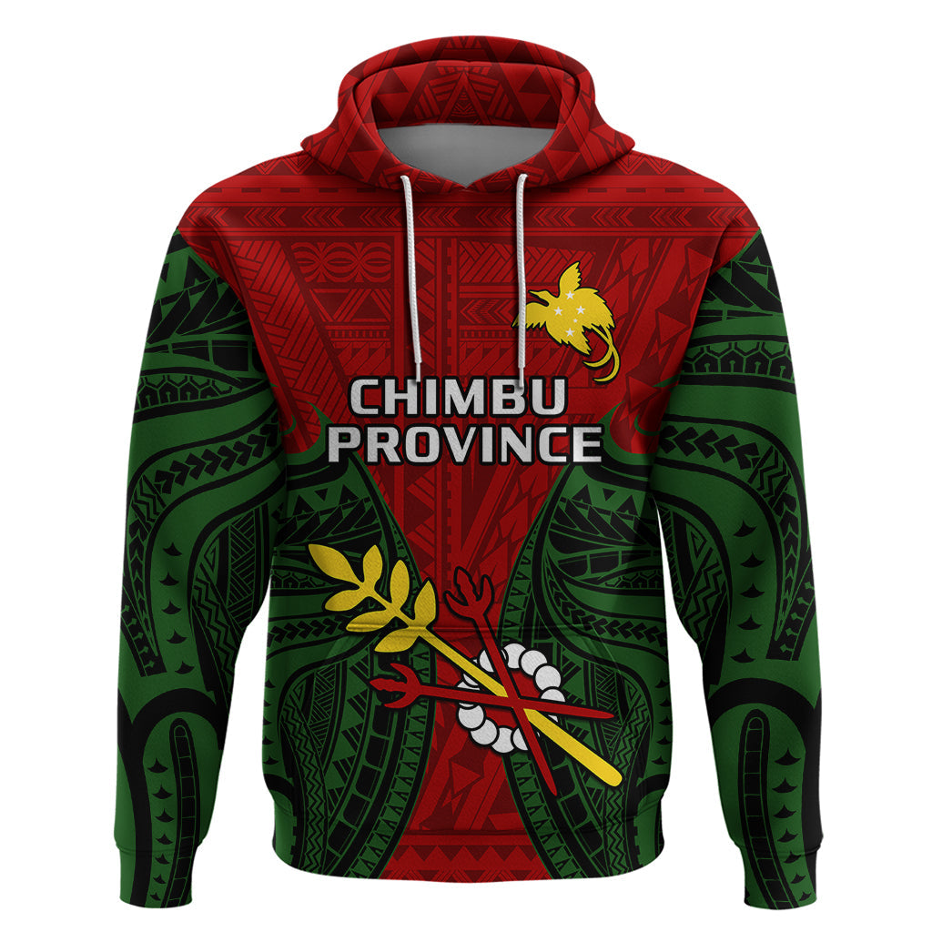 Custom Papua New Guinea Hoodie Chimbu Province Mix Coat Of Arms Polynesian Art LT14