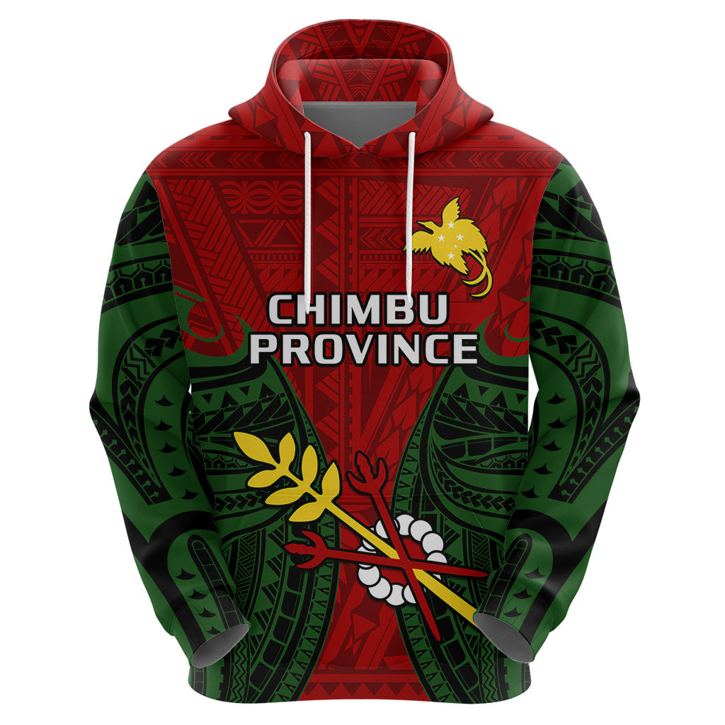 Custom Papua New Guinea Hoodie Chimbu Province Mix Coat Of Arms Polynesian Art LT14
