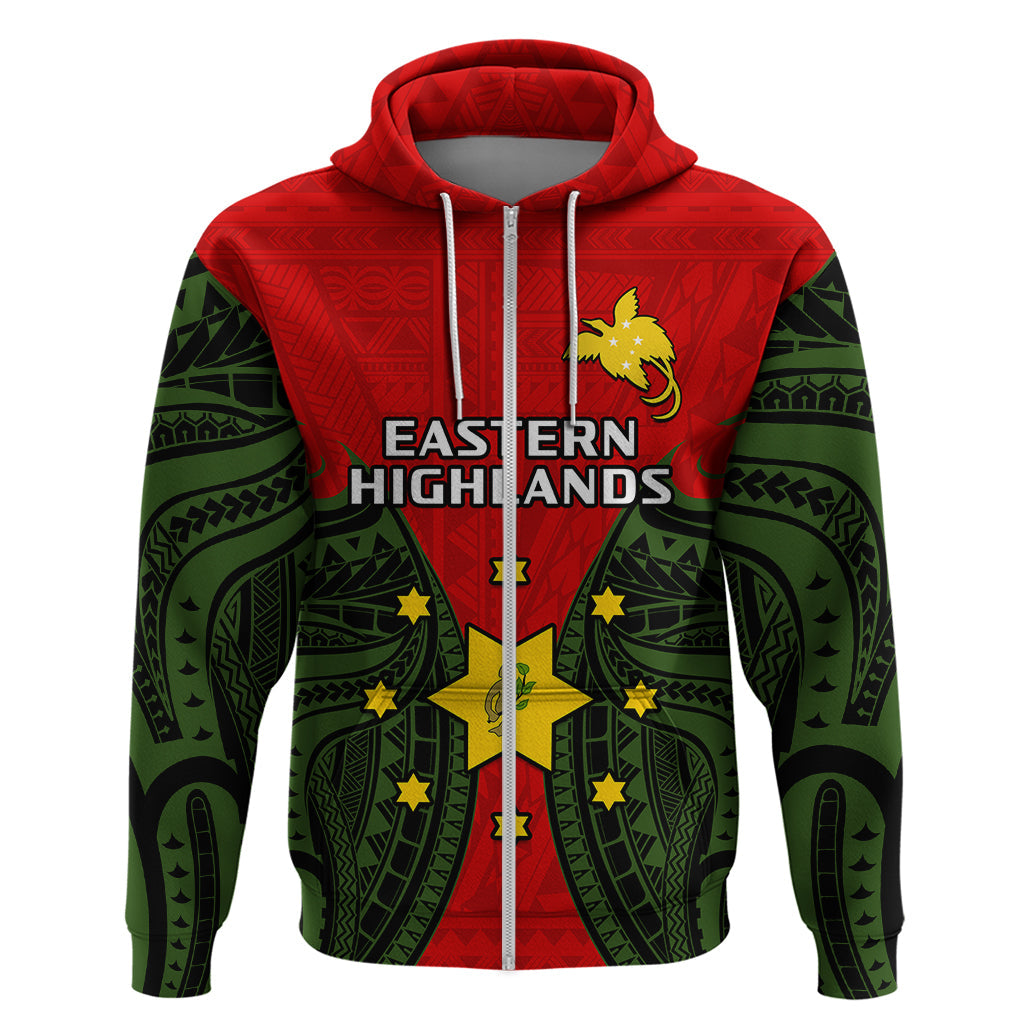 Custom Papua New Guinea Hoodie Eastern Highlands Province Mix Coat Of Arms Polynesian Art LT14