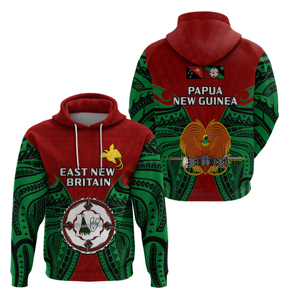 Papua New Guinea Hoodie East New Britain Province Mix Coat Of Arms Polynesian Art LT14