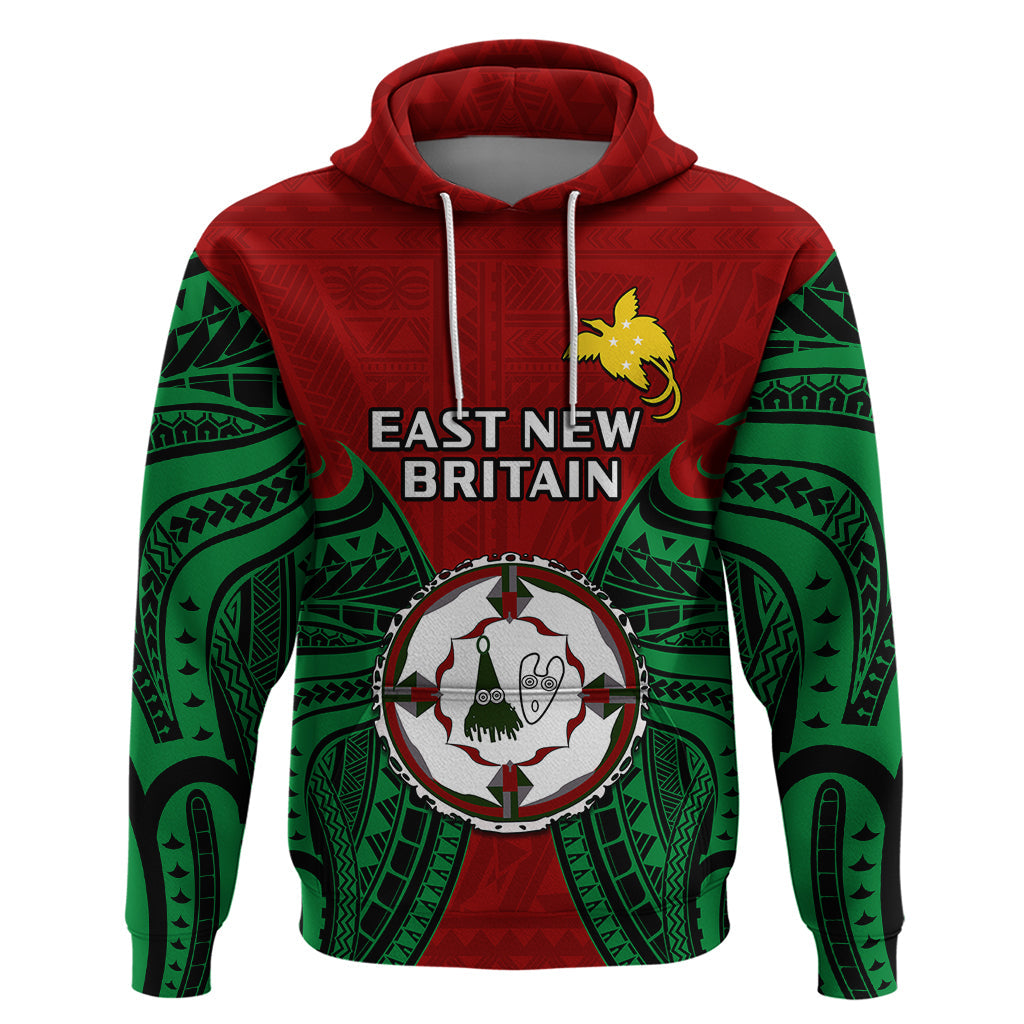 Papua New Guinea Hoodie East New Britain Province Mix Coat Of Arms Polynesian Art LT14