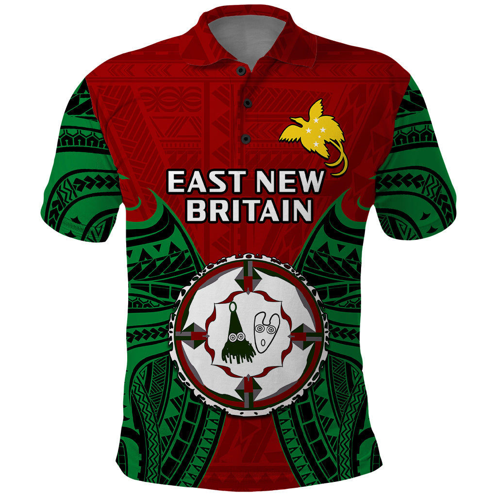 Papua New Guinea Polo Shirt East New Britain Province Mix Coat Of Arms Polynesian Art LT14
