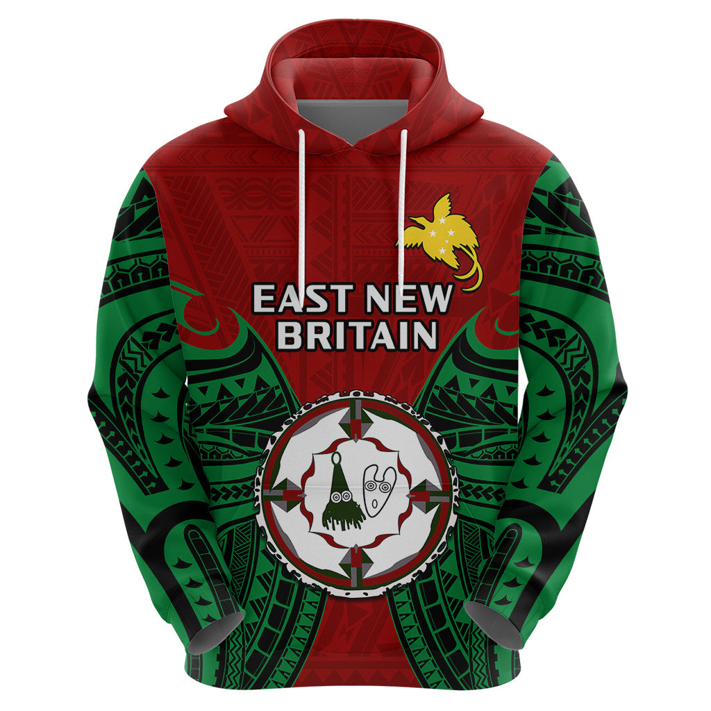 Custom Papua New Guinea Hoodie East New Britain Province Mix Coat Of Arms Polynesian Art LT14