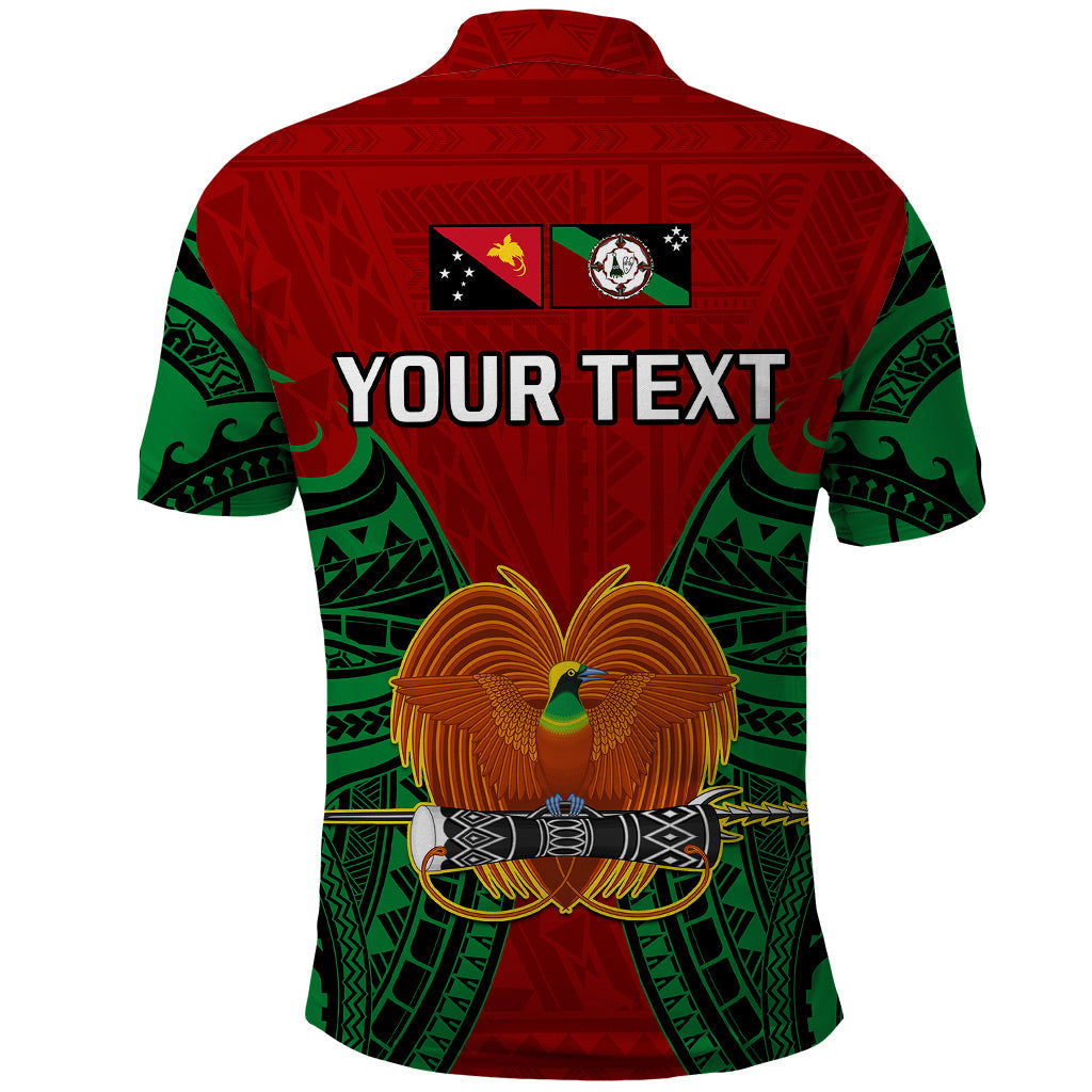Custom Papua New Guinea Polo Shirt East New Britain Province Mix Coat Of Arms Polynesian Art LT14