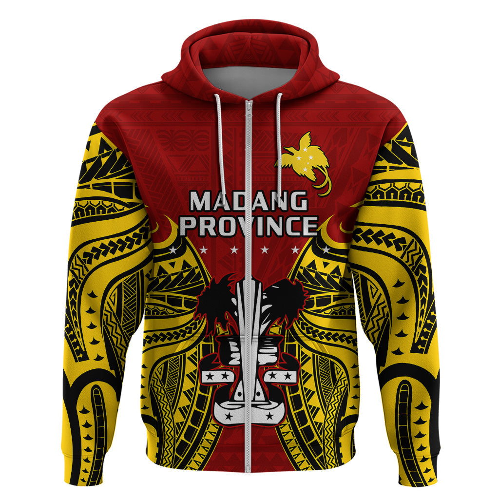 Custom Papua New Guinea Hoodie Madang Province Mix Coat Of Arms Polynesian Art LT14