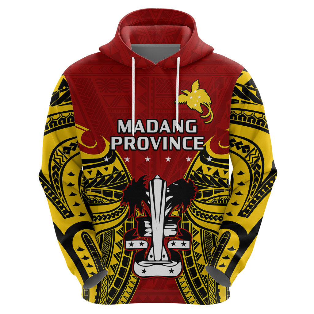 Custom Papua New Guinea Hoodie Madang Province Mix Coat Of Arms Polynesian Art LT14