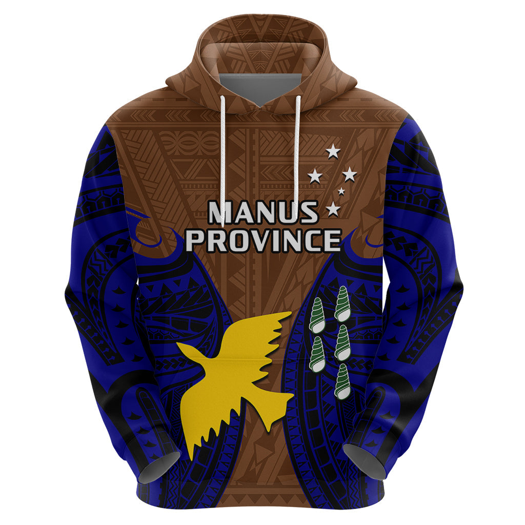 Papua New Guinea Hoodie Manus Province Mix Coat Of Arms Polynesian Art LT14