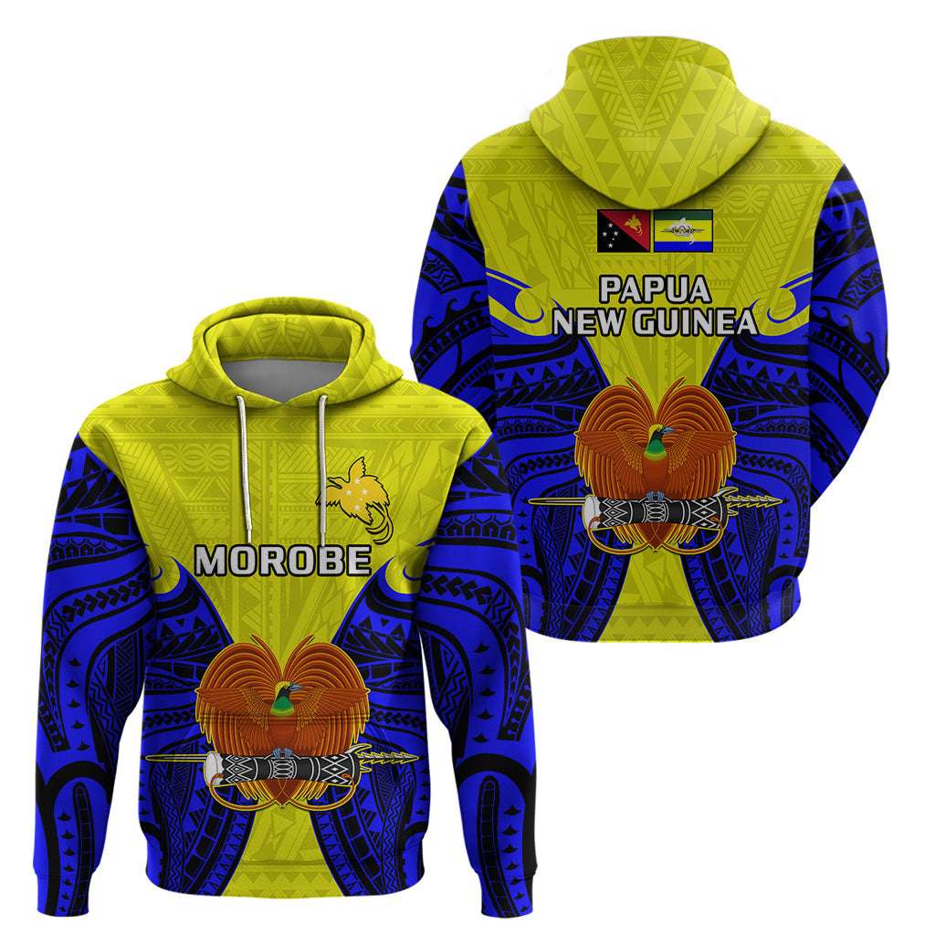 Papua New Guinea Hoodie Morobe Province Mix Coat Of Arms Polynesian Art LT14