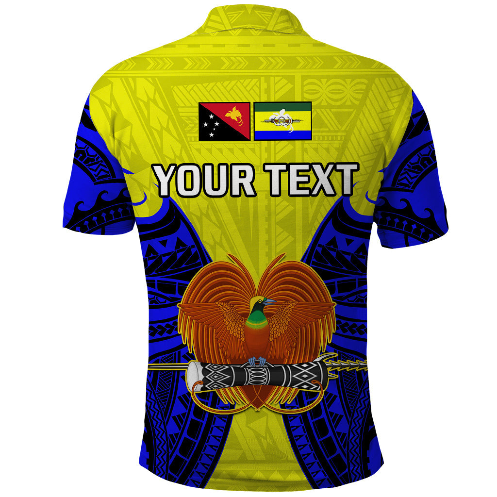 Custom Papua New Guinea Polo Shirt Morobe Province Mix Coat Of Arms Polynesian Art LT14