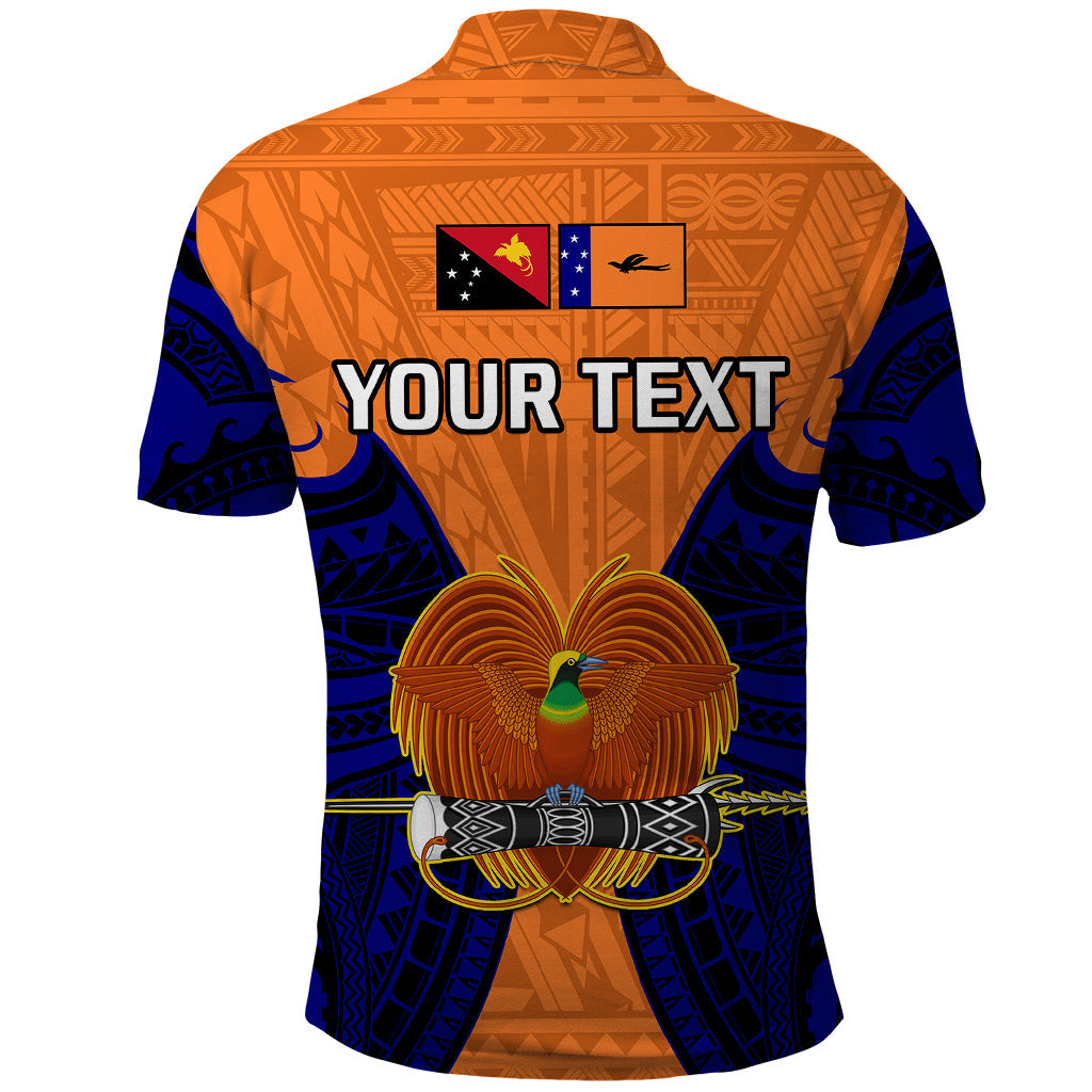 Custom Papua New Guinea Polo Shirt New Ireland Province Mix Coat Of Arms Polynesian Art LT14