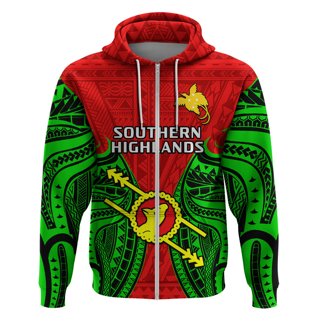 Papua New Guinea Hoodie Southern Highlands Province Mix Coat Of Arms Polynesian Art LT14