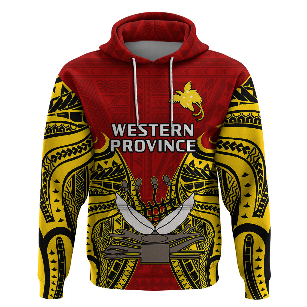 Custom Papua New Guinea Hoodie Western Province Mix Coat Of Arms Polynesian Art LT14