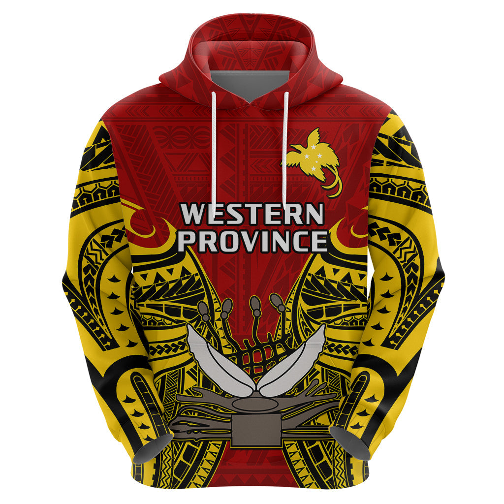 Custom Papua New Guinea Hoodie Western Province Mix Coat Of Arms Polynesian Art LT14