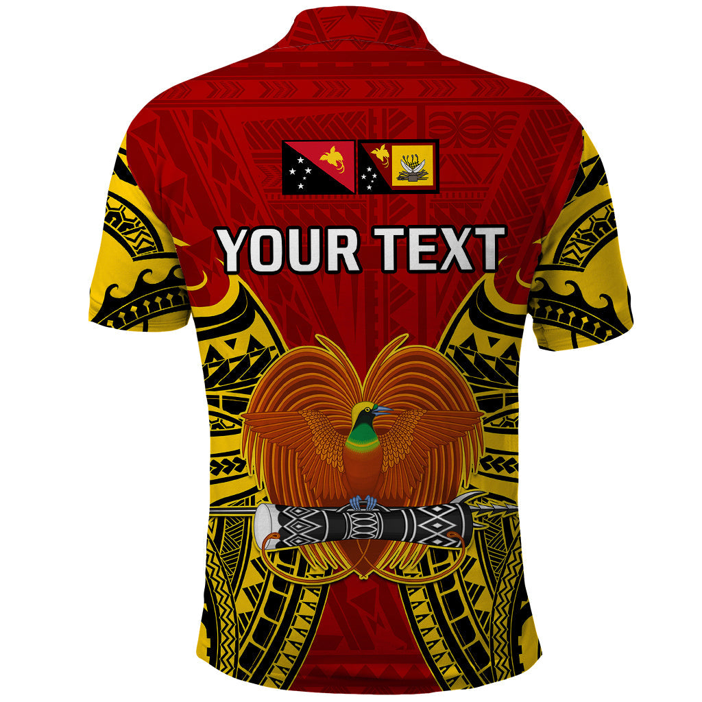 Custom Papua New Guinea Polo Shirt Western Province Mix Coat Of Arms Polynesian Art LT14