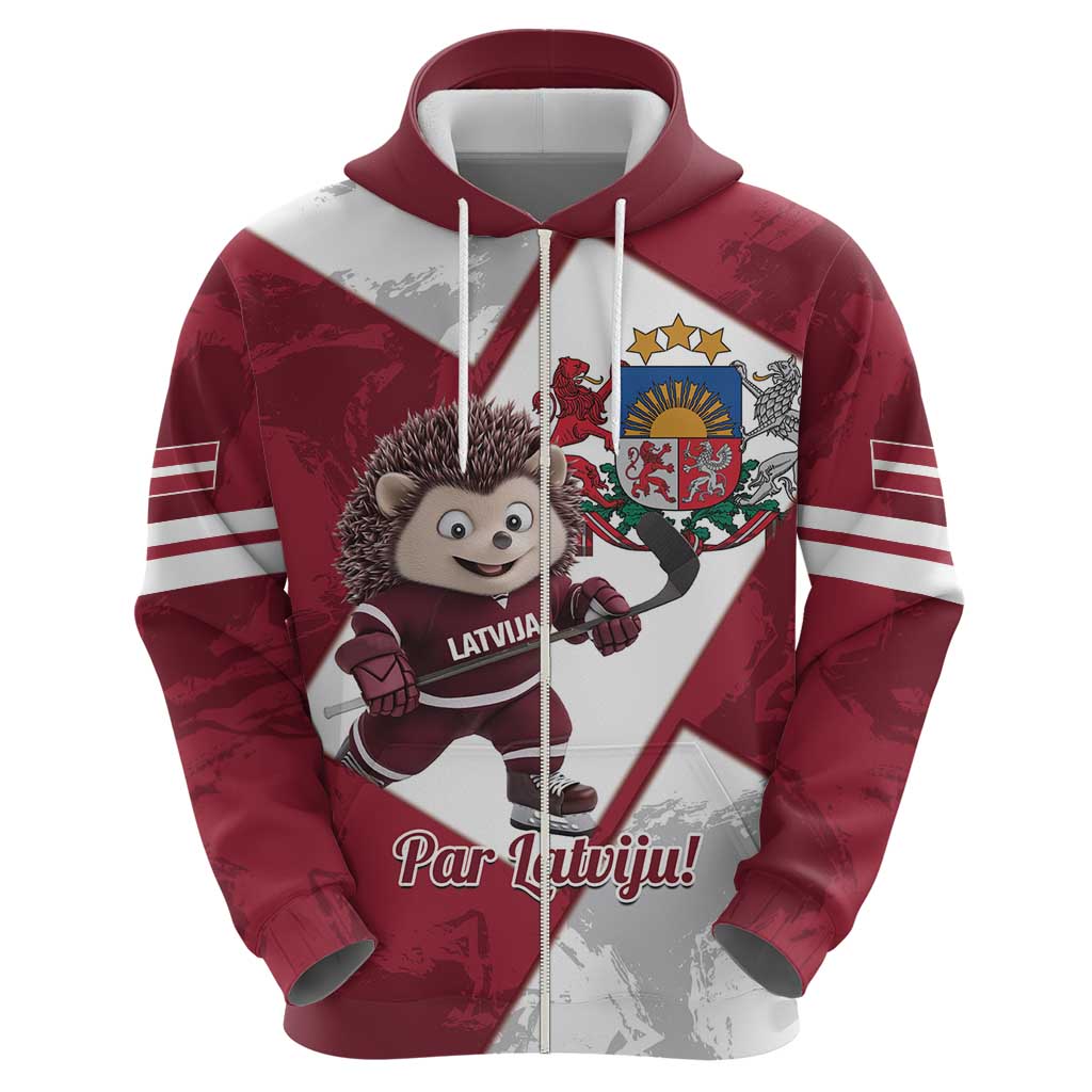 Latvia Hockey Custom Hoodie Hedgehog Par Latviju! LT14