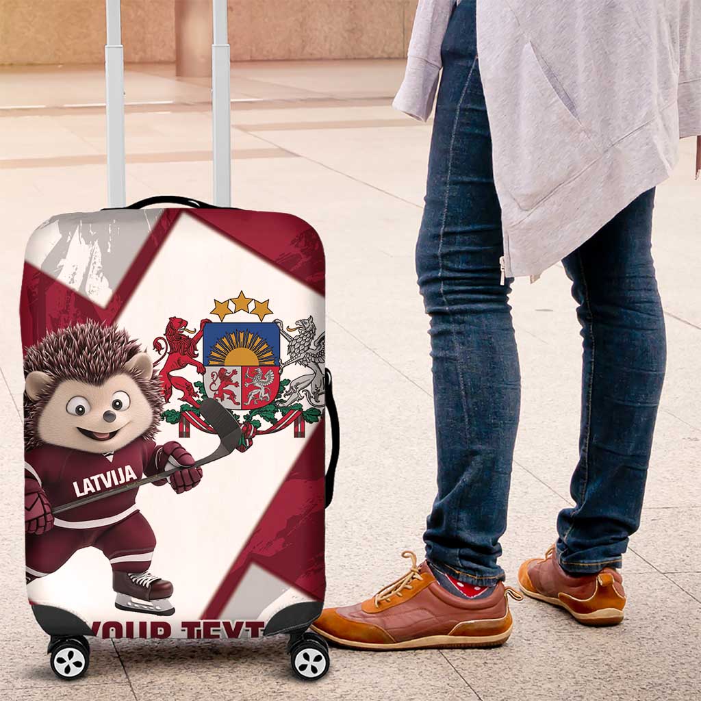 Latvia Hockey Custom Luggage Cover Hedgehog Par Latviju! LT14