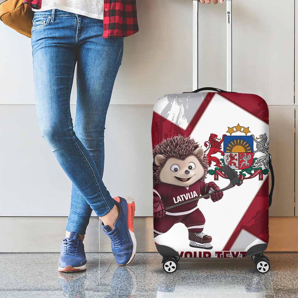 Latvia Hockey Custom Luggage Cover Hedgehog Par Latviju! LT14