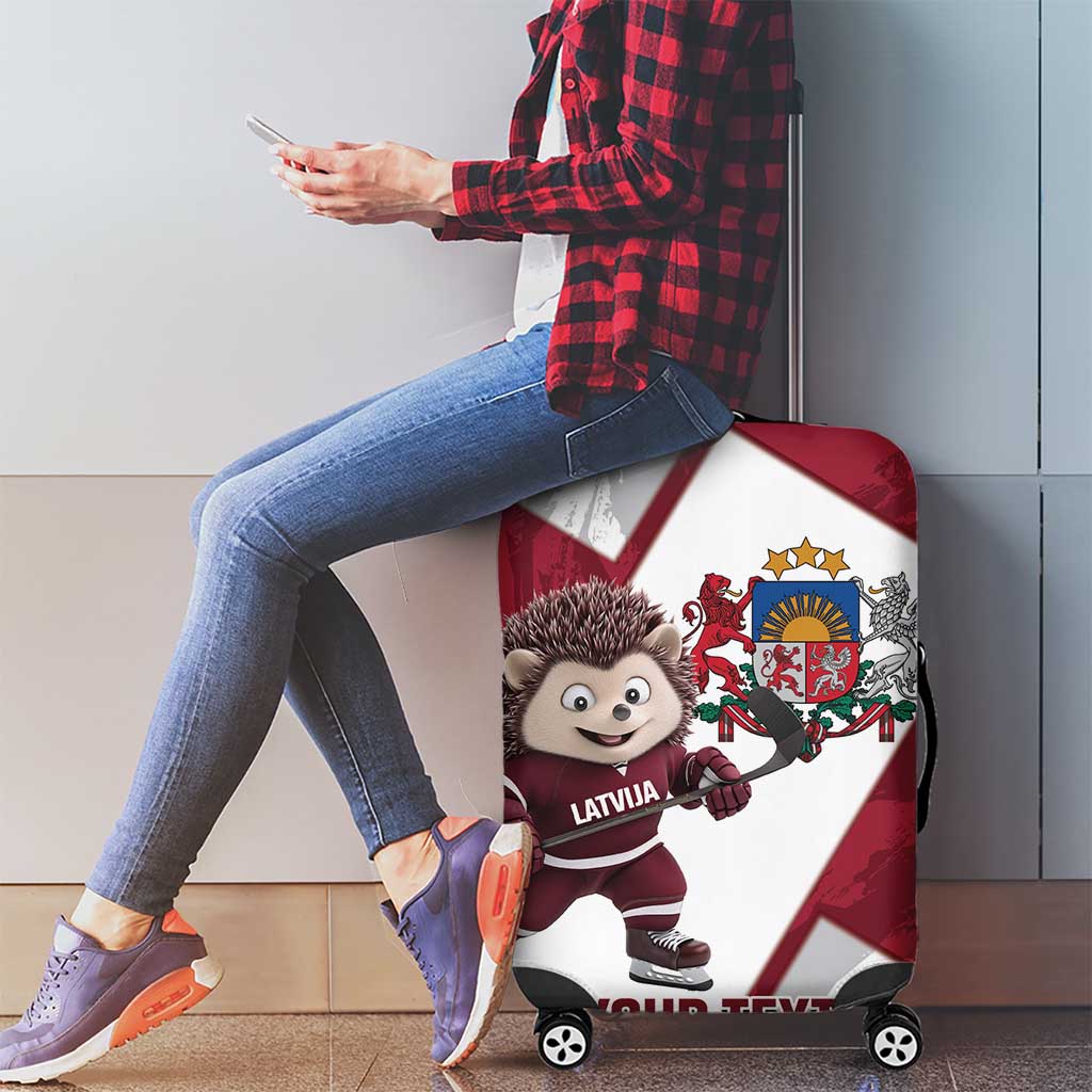 Latvia Hockey Custom Luggage Cover Hedgehog Par Latviju! LT14