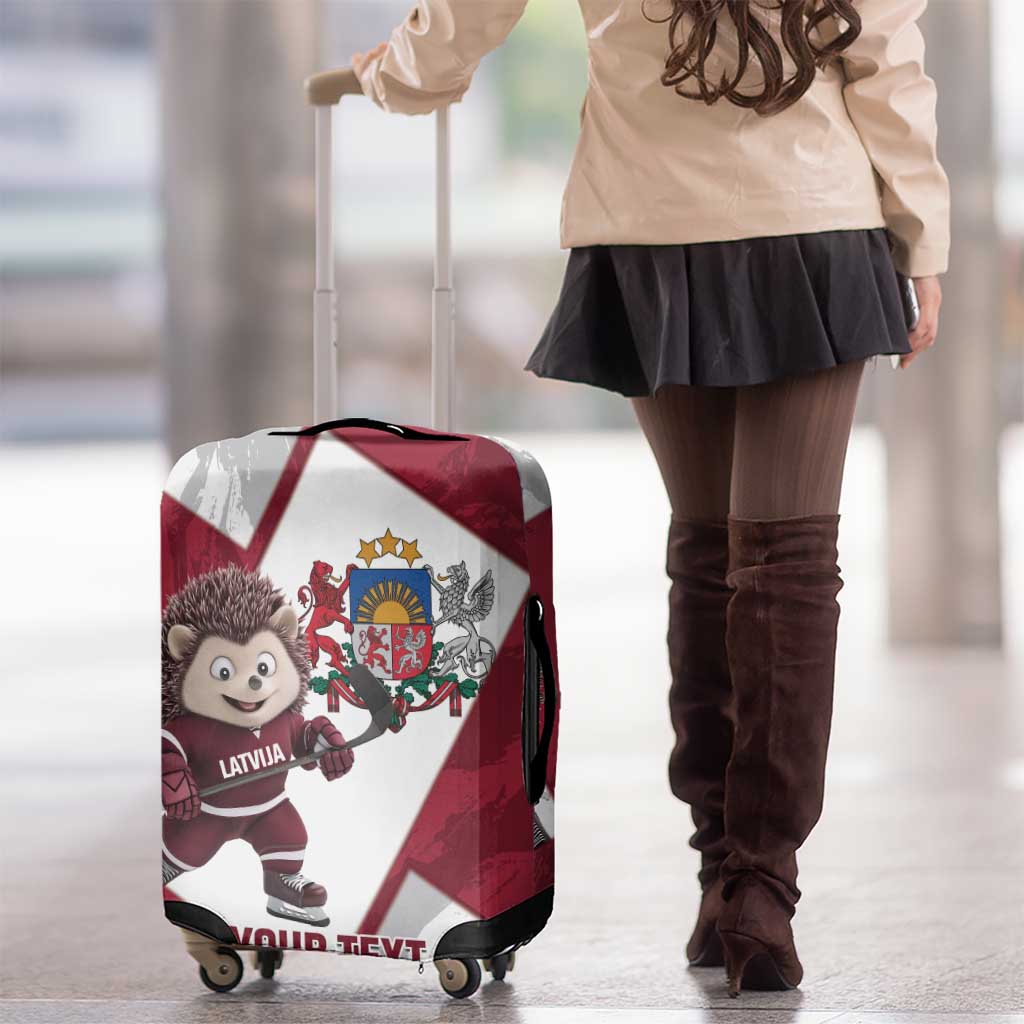 Latvia Hockey Custom Luggage Cover Hedgehog Par Latviju! LT14