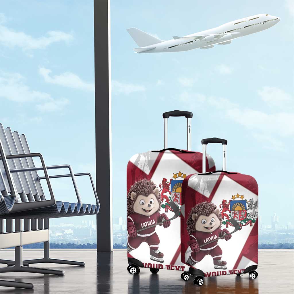 Latvia Hockey Custom Luggage Cover Hedgehog Par Latviju! LT14