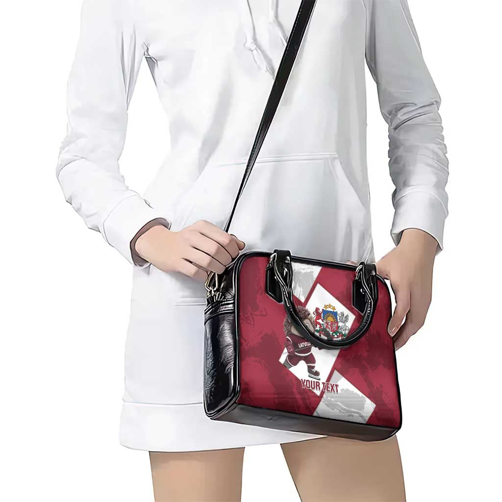 Latvia Hockey Custom Shoulder Handbag Hedgehog Par Latviju! LT14