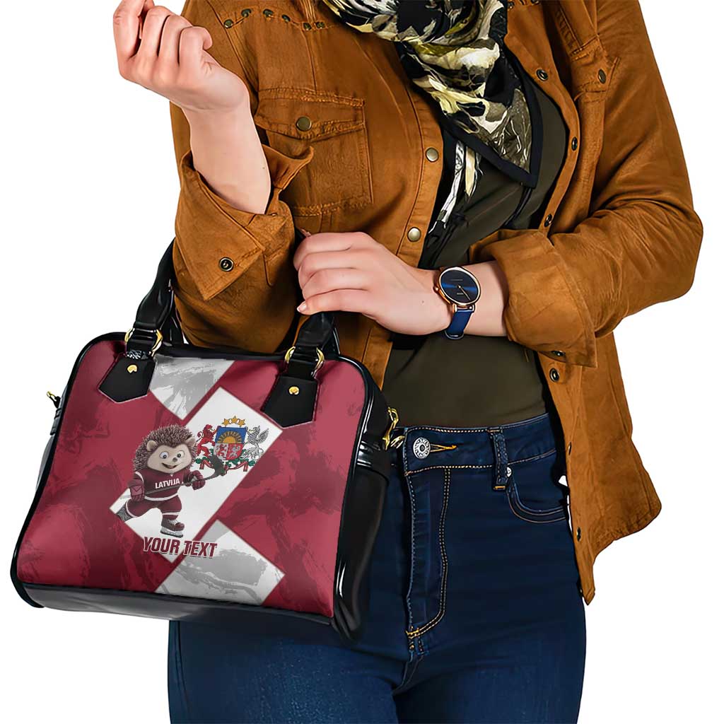 Latvia Hockey Custom Shoulder Handbag Hedgehog Par Latviju! LT14