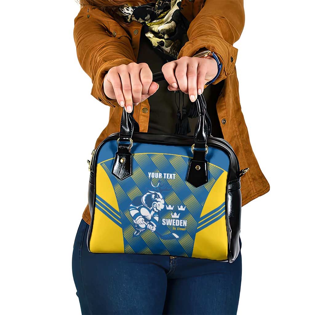 Sweden Hockey Custom Shoulder Handbag Tre Kronor Swedish Moose Mascot LT14