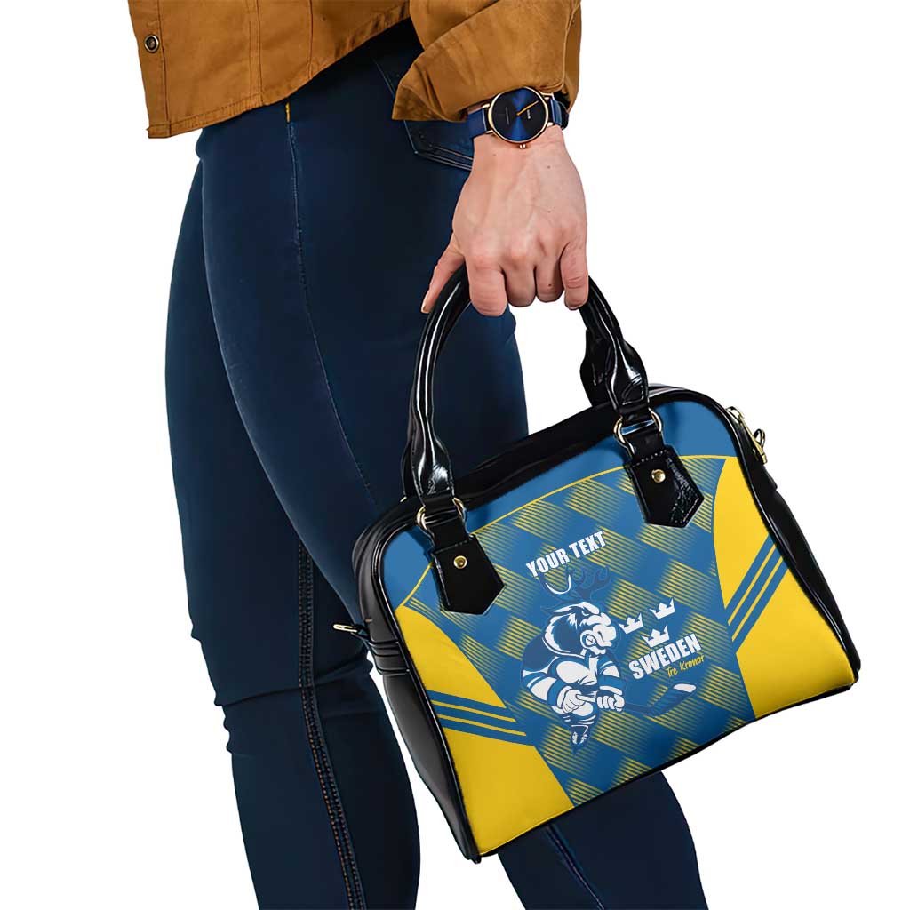 Sweden Hockey Custom Shoulder Handbag Tre Kronor Swedish Moose Mascot LT14