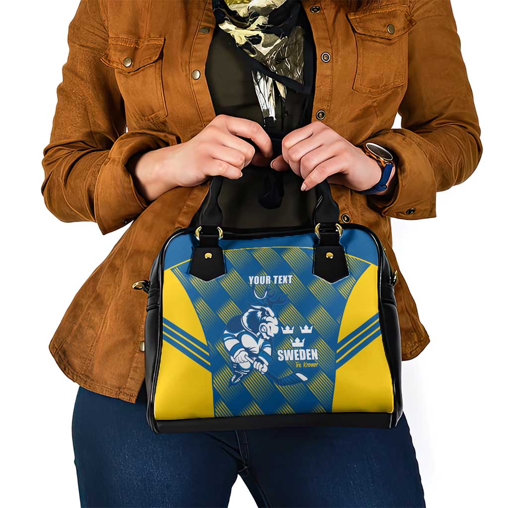 Sweden Hockey Custom Shoulder Handbag Tre Kronor Swedish Moose Mascot LT14