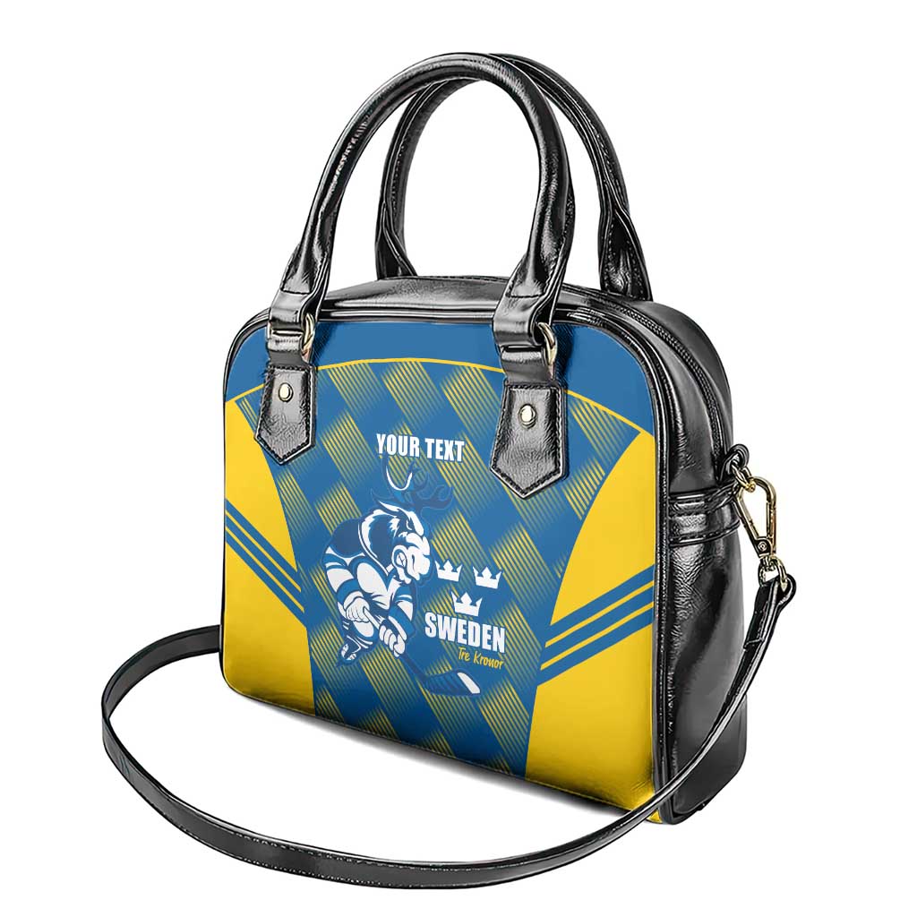Sweden Hockey Custom Shoulder Handbag Tre Kronor Swedish Moose Mascot LT14