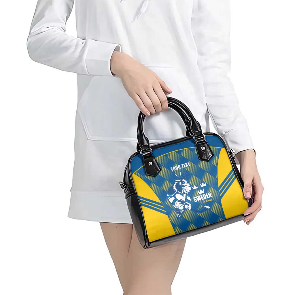 Sweden Hockey Custom Shoulder Handbag Tre Kronor Swedish Moose Mascot LT14