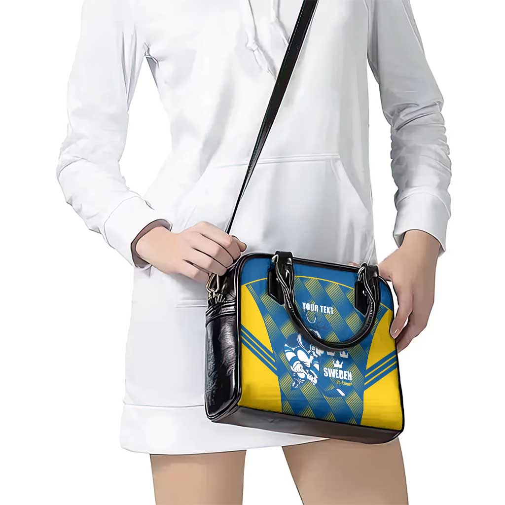 Sweden Hockey Custom Shoulder Handbag Tre Kronor Swedish Moose Mascot LT14