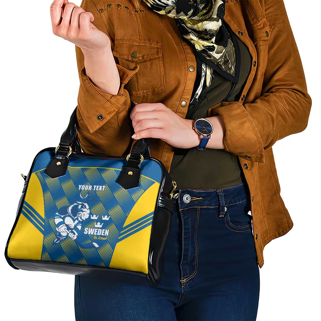 Sweden Hockey Custom Shoulder Handbag Tre Kronor Swedish Moose Mascot LT14