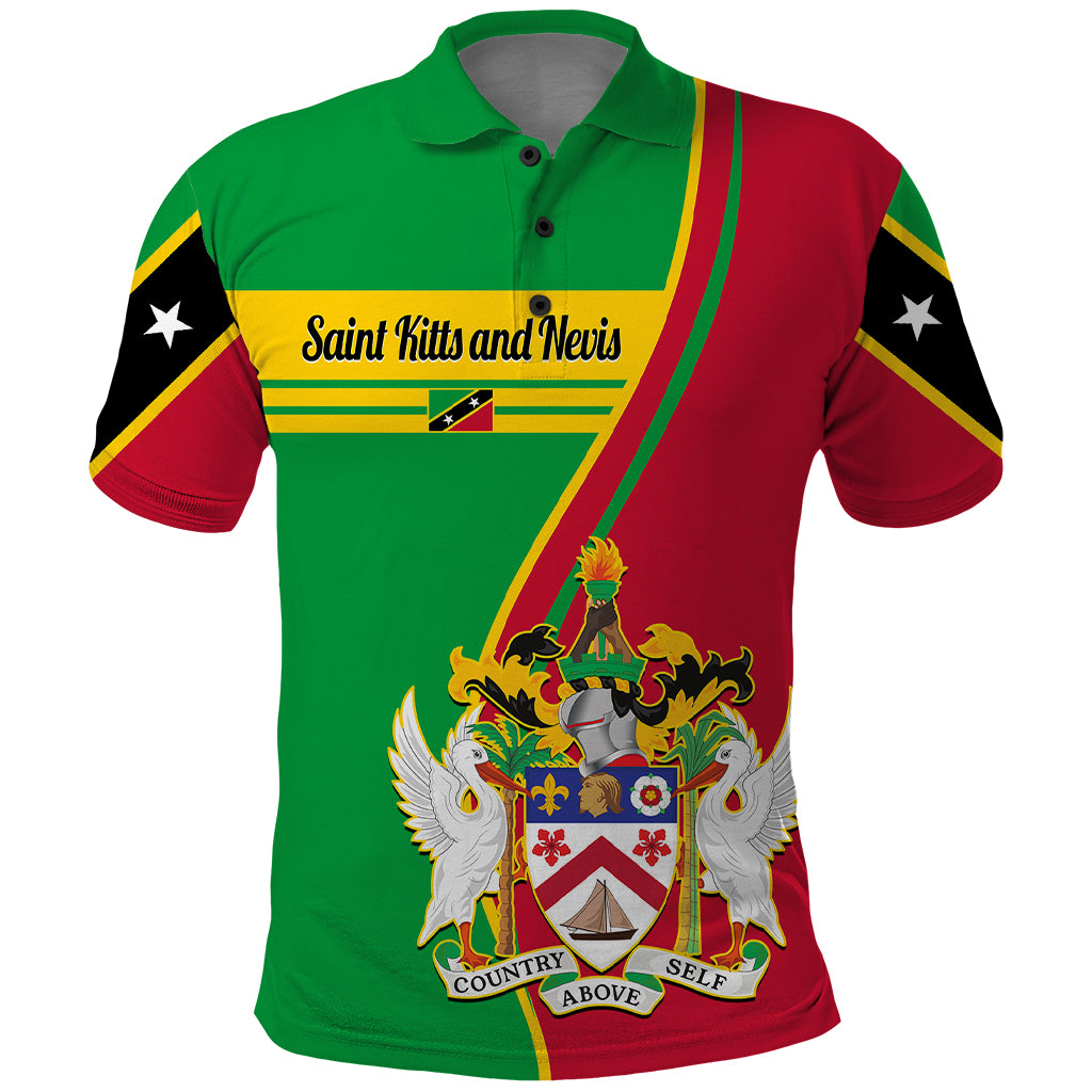 Custom Saint Kitts and Nevis Polo Shirt Coat Of Arms Style LT14
