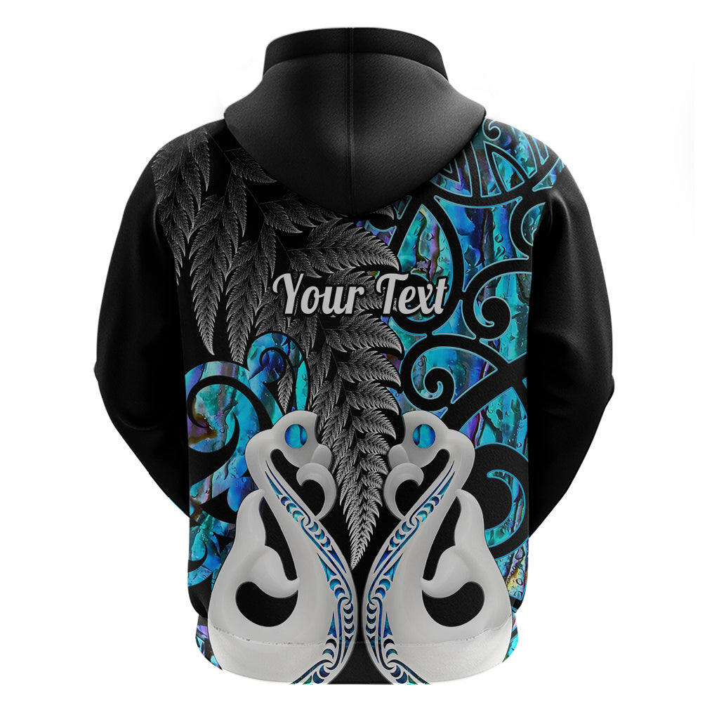 Custom New Zealand Hoodie Te Manaia Mangopare Maori And Fern Blue Style LT14