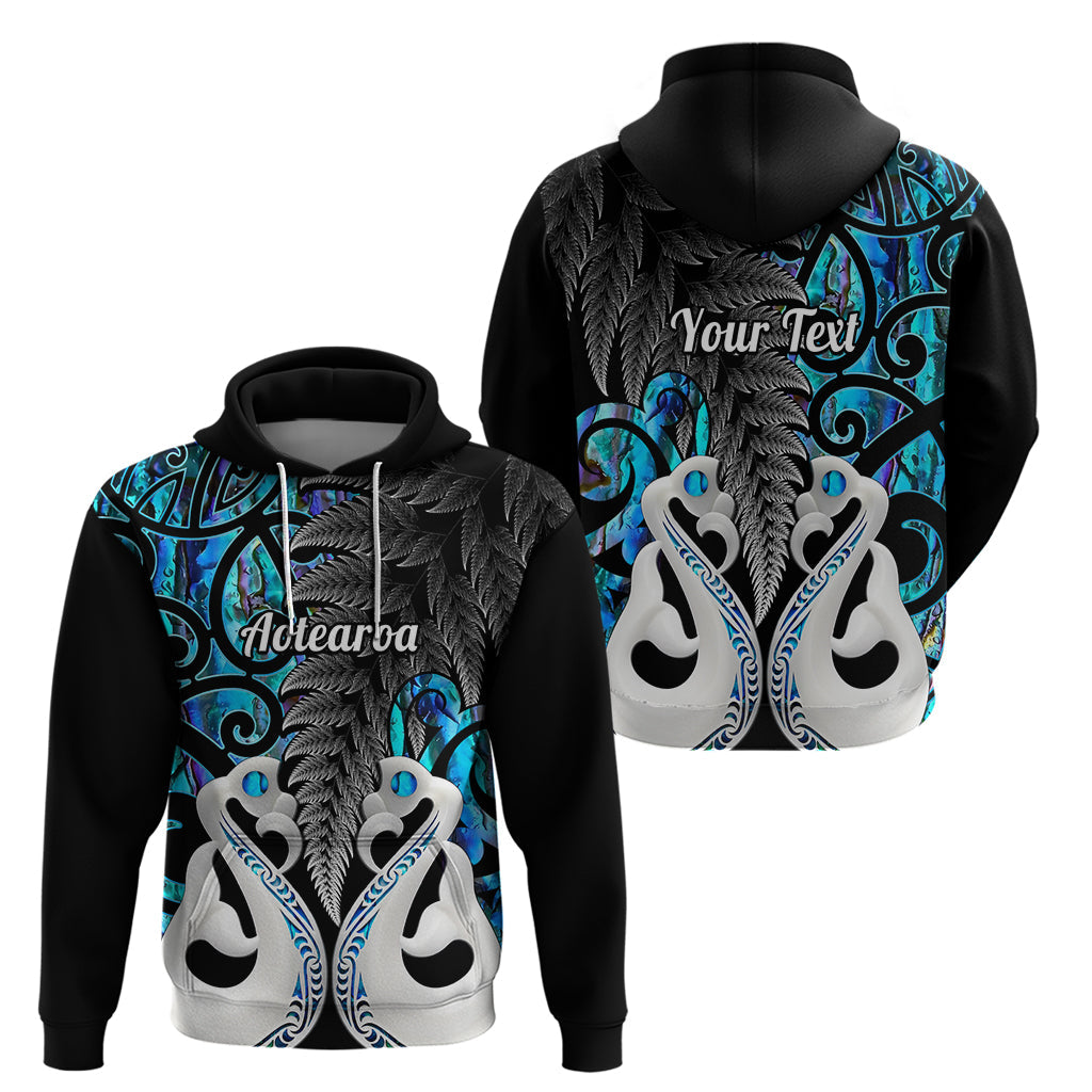 Custom New Zealand Hoodie Te Manaia Mangopare Maori And Fern Blue Style LT14