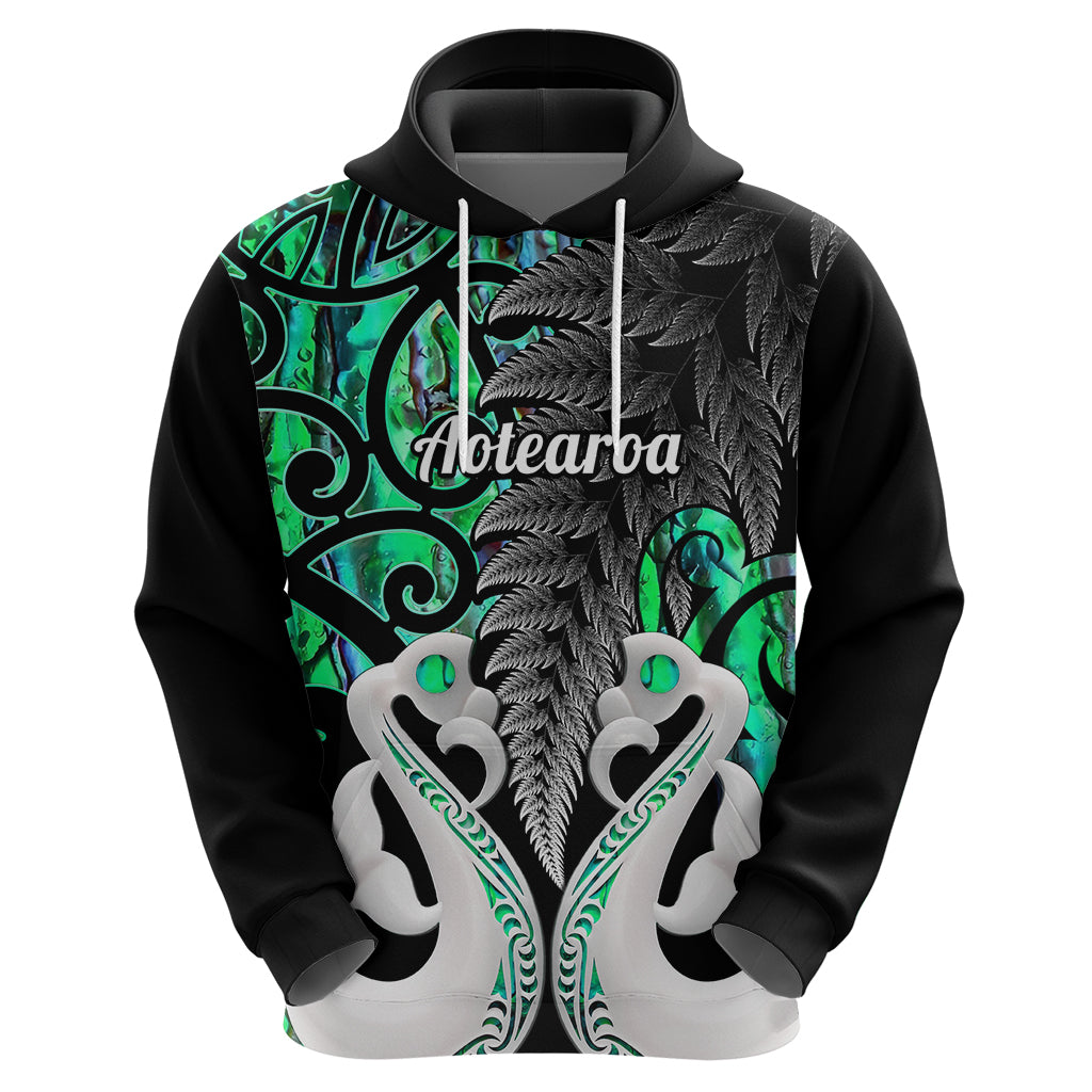 Custom New Zealand Hoodie Te Manaia Mangopare Maori And Fern Green Style LT14