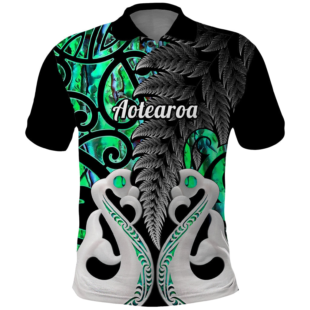 Custom New Zealand Polo Shirt Te Manaia Mangopare Maori And Fern Green Style LT14