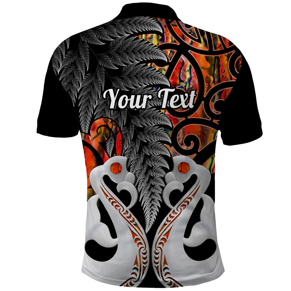 Custom New Zealand Polo Shirt Te Manaia Mangopare Maori And Fern Orange Style LT14